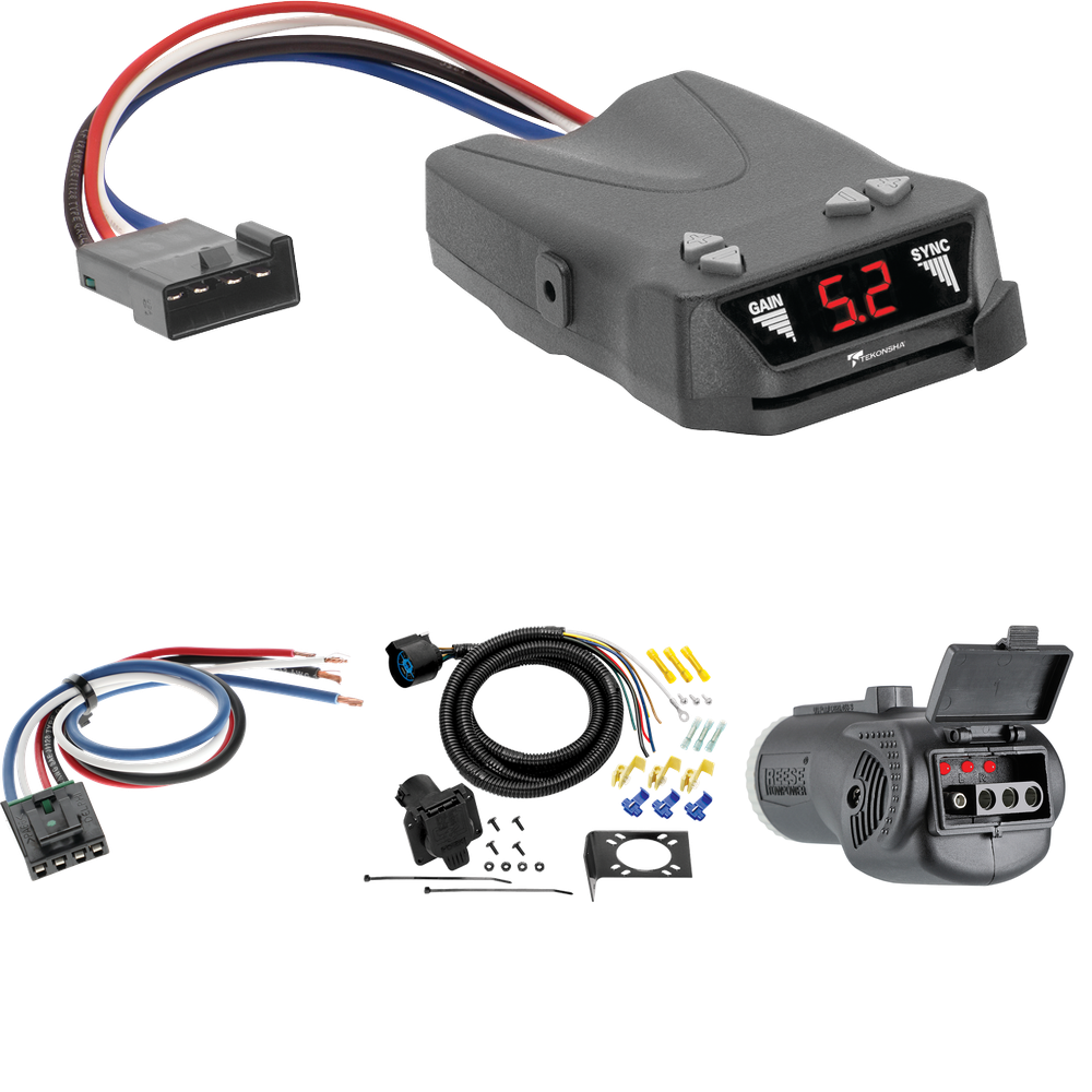 Fits 1963-1984 Chevrolet C20 7-Way RV Wiring + Tekonsha Brakeman IV Brake Control + Generic BC Wiring Adapter + 2 in 1 Tester & 7-Way to 4-Way Adapter By Tow Ready