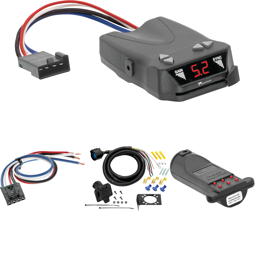 Fits 1988-1990 GMC C5000 7-Way RV Wiring + Tekonsha Brakeman IV Brake Control + Generic BC Wiring Adapter + 7-Way Tester and Trailer Emulator By Tow Ready