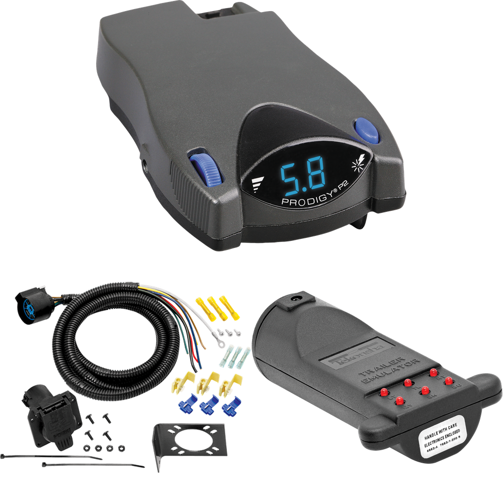 Fits 2003-2009 GMC C5500 Topkick 7-Way RV Wiring + Tekonsha Prodigy P2 Brake Control + 7-Way Tester and Trailer Emulator By Tow Ready