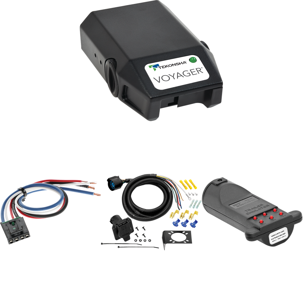 Fits 1999-2009 Chevrolet C8500 Kodiak 7-Way RV Wiring + Tekonsha Voyager Brake Control + Generic BC Wiring Adapter + 7-Way Tester and Trailer Emulator By Tow Ready