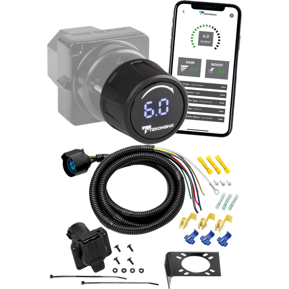 Fits 1994-1994 Dodge Ram 3500 Tekonsha Prodigy iD Bluetooth Wireless Brake Control + 7-Way RV Wiring By Tow Ready