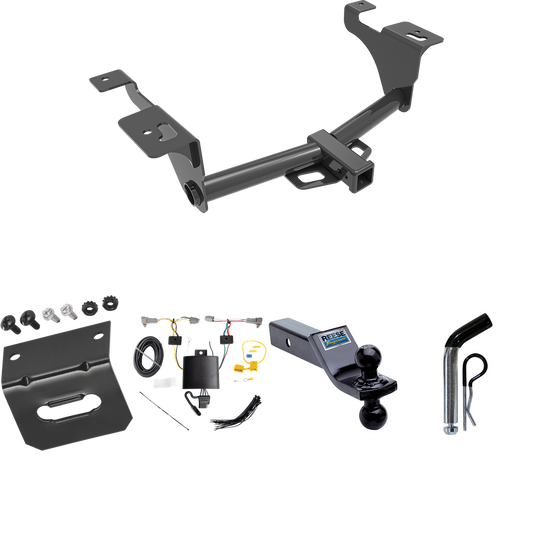 Fits 2020-2022 Subaru Legacy Trailer Hitch Tow PKG w/ 4-Flat Wiring Harness + Dual Ball Ball Mount 1-7/8" & 2" Trailer Balls + Pin/Clip + Wiring Bracket (For Sedan Models) By Reese Towpower