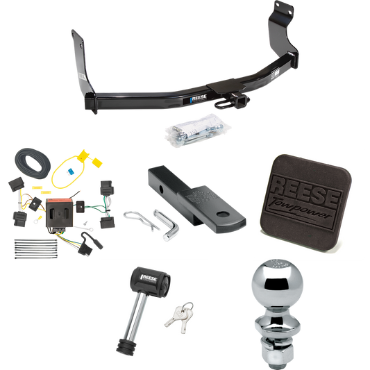 Fits 2008-2012 Ford Escape Trailer Hitch Tow PKG w/ 4-Flat Wiring Harness + Draw-Bar + 2" Ball + Hitch Cover + Hitch Lock By Reese Towpower