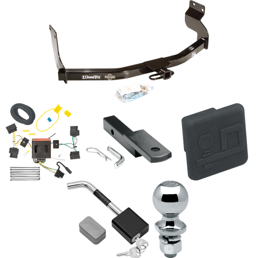 Se adapta al paquete de enganche de remolque Mercury Mariner 2005-2011 con arnés de cableado plano de 4 + barra de tracción + bola de 2" + cubierta de enganche + bloqueo de enganche de Draw-Tite