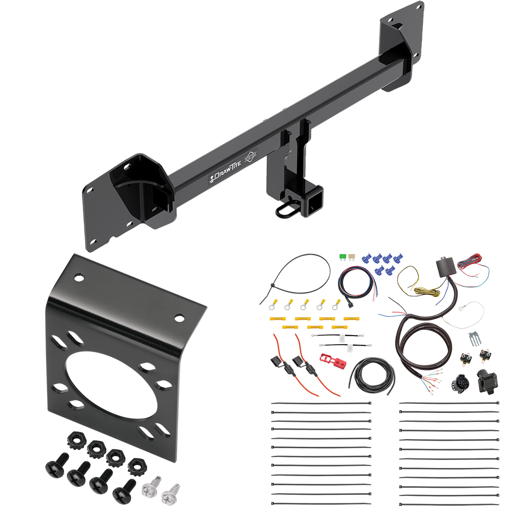 Fits 2016-2023 Tesla X Trailer Hitch Tow PKG w/ 7-Way RV Wiring By Draw-Tite