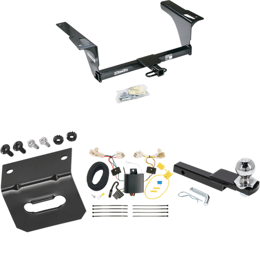 Fits 2015-2019 Subaru Legacy Trailer Hitch Tow PKG w/ 4-Flat Wiring Harness + Interlock Starter Kit w/ 2" Ball 1-1/4" Drop 3/4" Rise + Wiring Bracket (For Sedan Models) By Draw-Tite