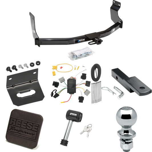 Fits 2005-2006 Mazda Tribute Trailer Hitch Tow PKG w/ 4-Flat Wiring Harness + Draw-Bar + 2" Ball + Wiring Bracket + Hitch Cover + Hitch Lock By Reese Towpower