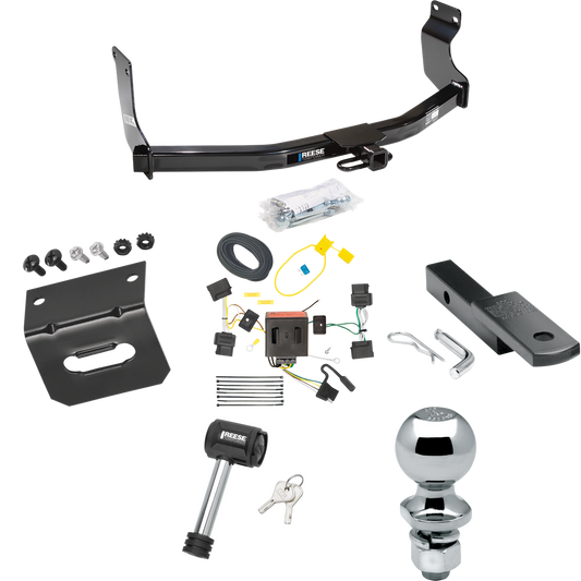 Fits 2008-2012 Ford Escape Trailer Hitch Tow PKG w/ 4-Flat Wiring Harness + Draw-Bar + 2" Ball + Wiring Bracket + Hitch Lock By Reese Towpower