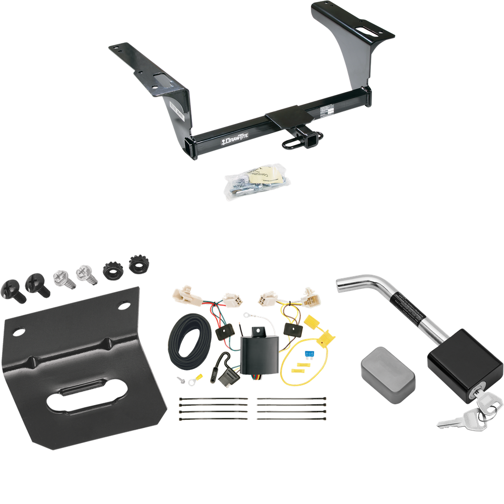 Fits 2015-2019 Subaru Legacy Trailer Hitch Tow PKG w/ 4-Flat Wiring Harness + Wiring Bracket + Hitch Lock (For Sedan Models) By Draw-Tite