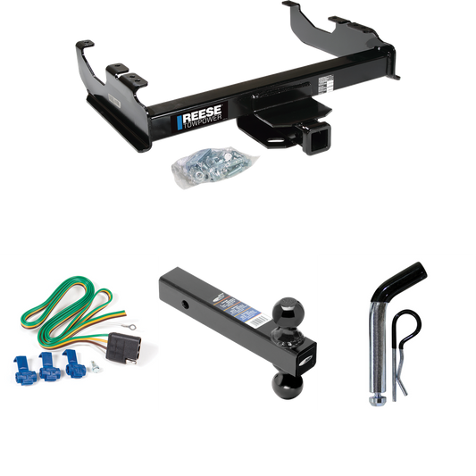 Fits 1963-1965 GMC 2500 Series Trailer Hitch Tow PKG w/ 4-Flat Wiring Harness + Dual Ball Ball Mount 2" & 2-5/16" Trailer Balls + Pin/Clip By Reese Towpower