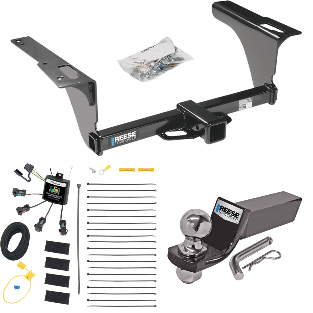 Fits 2010-2014 Subaru Legacy Trailer Hitch Tow PKG w/ 4-Flat Zero Contact "No Splice" Wiring + Starter Kit Ball Mount w/ 2" Drop & 2" Ball (For Sedan Models) By Reese Towpower