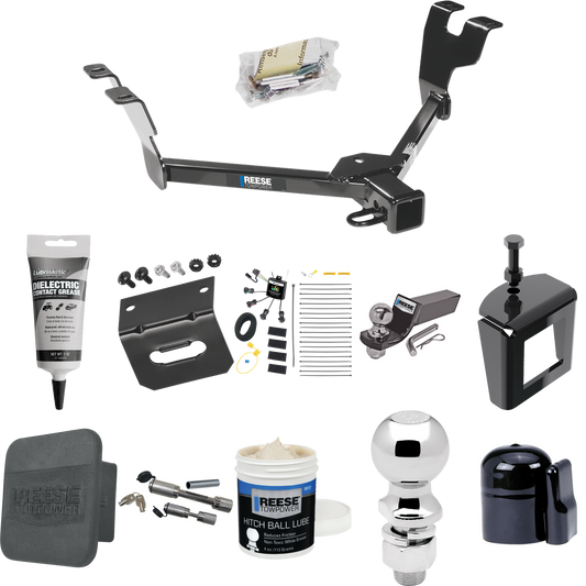 Fits 2005-2007 Subaru Outback Trailer Hitch Tow PKG w/ 4-Flat Zero Contact "No Splice" Wiring + Starter Kit Ball Mount w/ 2" Drop & 2" Ball + 2-5/16" Ball + Wiring Bracket + Dual Hitch & Coupler Locks + Hitch Cover + Wiring Tester + Ball Lube +Electr