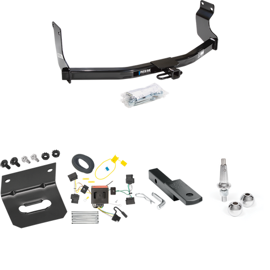 Se adapta al paquete de remolque con enganche para remolque Mercury Mariner 2005-2011 con arnés de cableado de 4 planos + barra de tracción + bolas intercambiables de 1-7/8" y 2" + soporte de cableado de Reese Towpower