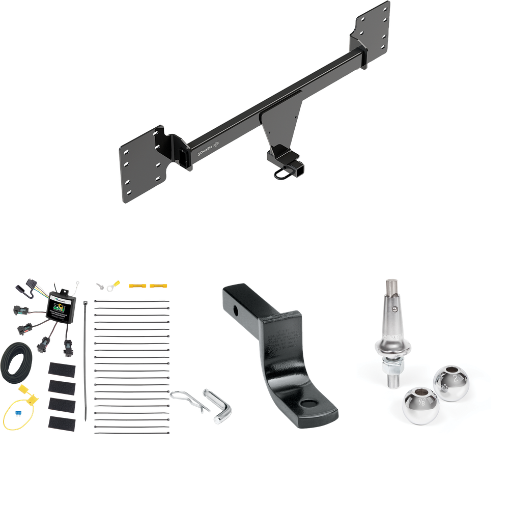 Se adapta al paquete de remolque Tesla S 2012-2023 con arnés de cableado de 4 contactos planos "sin empalme" + barra de tracción + bolas intercambiables de 1-7/8" y 2" de Draw-Tite