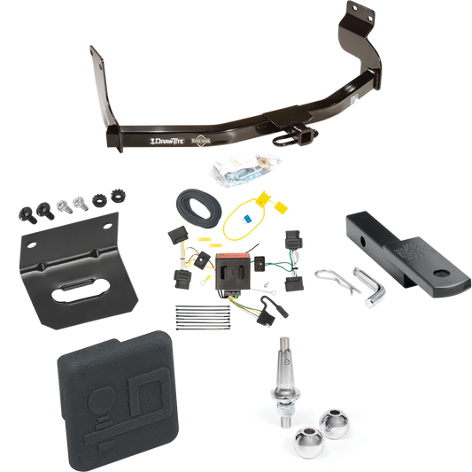 Fits 2005-2011 Mercury Mariner Trailer Hitch Tow PKG w/ 4-Flat Wiring Harness + Draw-Bar + Interchangeable 1-7/8" & 2" Balls + Wiring Bracket + Hitch Cover By Draw-Tite