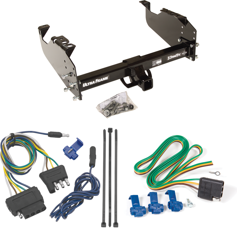 Fits 1985-1986 Chevrolet C10 Trailer Hitch Tow PKG w/ 5-Flat Wiring Harness (For w/34" Wide Frames Models) By Draw-Tite