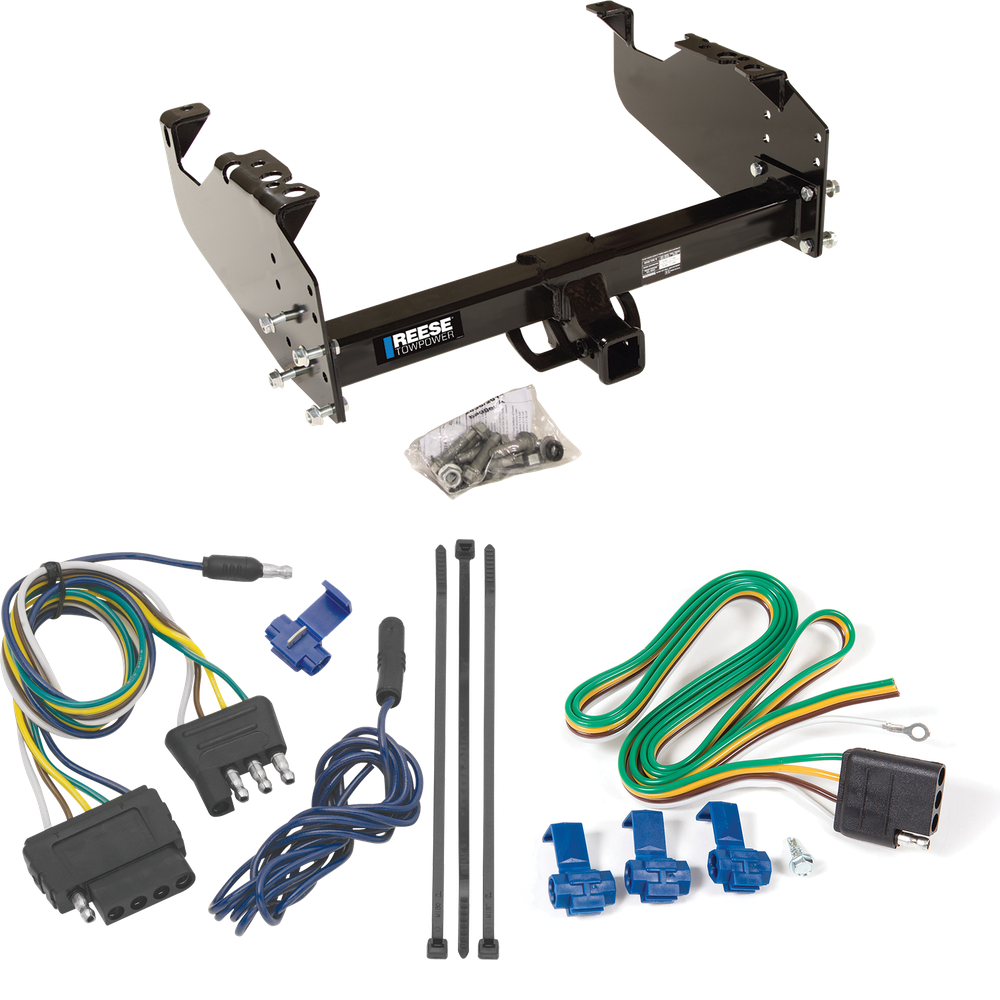 Fits 1985-1986 Chevrolet K30 Trailer Hitch Tow PKG w/ 5-Flat Wiring Harness (For w/34" Wide Frames Models) By Reese Towpower