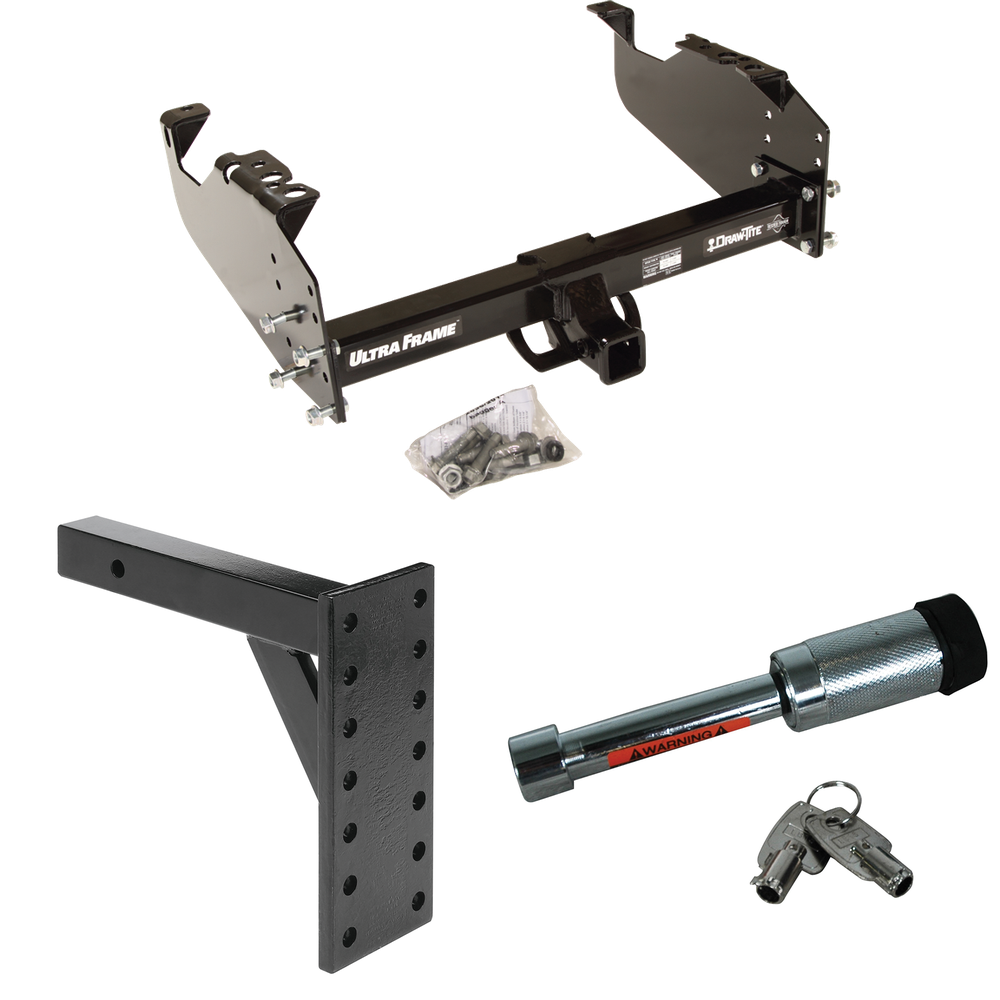 Fits 1967-1978 GMC C25 Trailer Hitch Tow PKG w/ 7 Hole Pintle Hook Mounting Plate + Hitch Lock By Draw-Tite