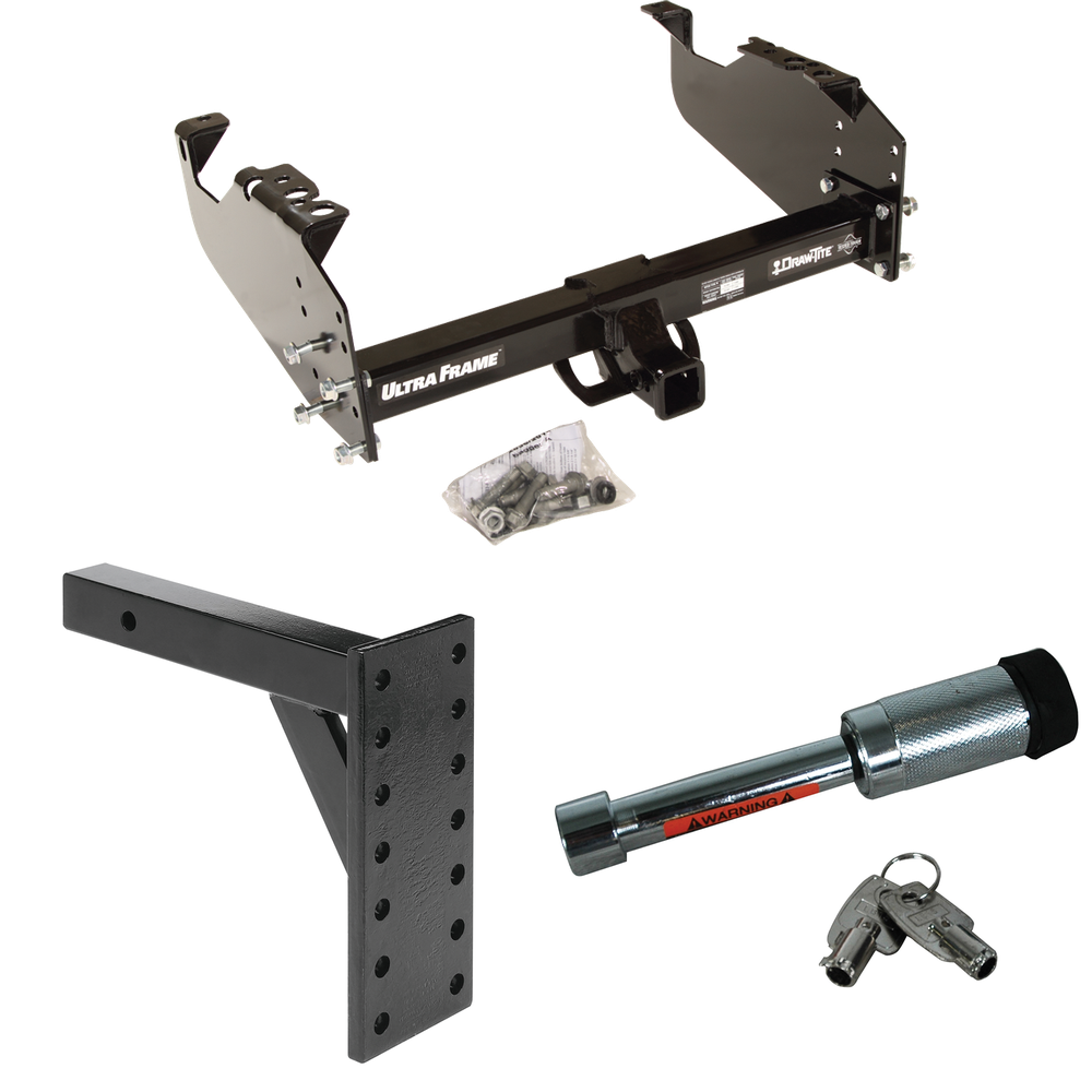 Fits 1963-1984 Chevrolet C20 Trailer Hitch Tow PKG w/ 7 Hole Pintle Hook Mounting Plate + Hitch Lock By Draw-Tite