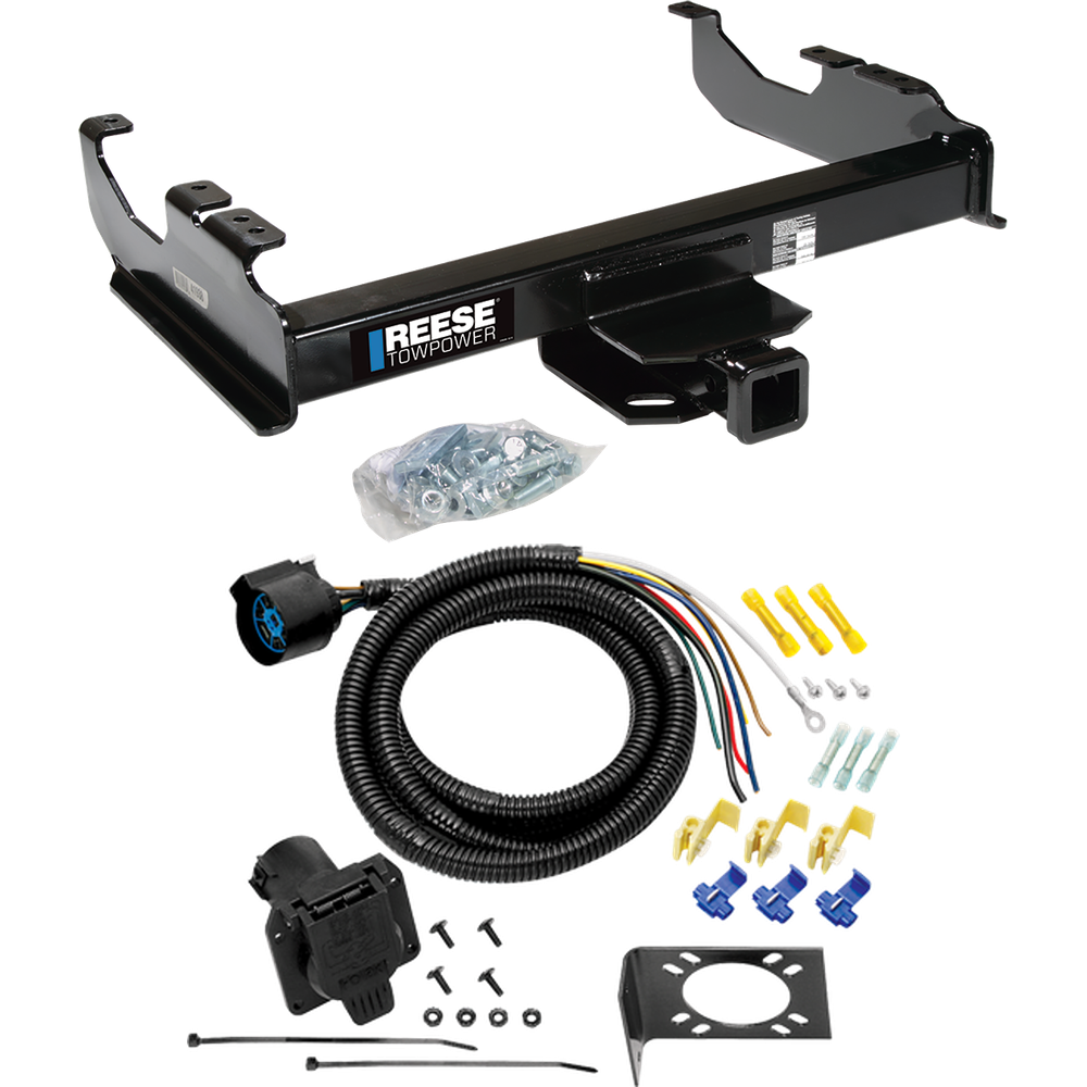 Fits 1988-1991 Chevrolet K3500 Trailer Hitch Tow PKG w/ 7-Way RV Wiring (For Crew Cab Models) By Reese Towpower