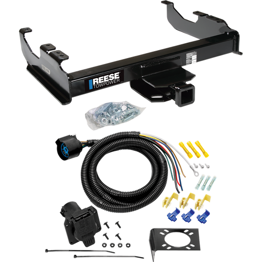 Fits 1988-1991 Chevrolet K3500 Trailer Hitch Tow PKG w/ 7-Way RV Wiring (For Crew Cab Models) By Reese Towpower