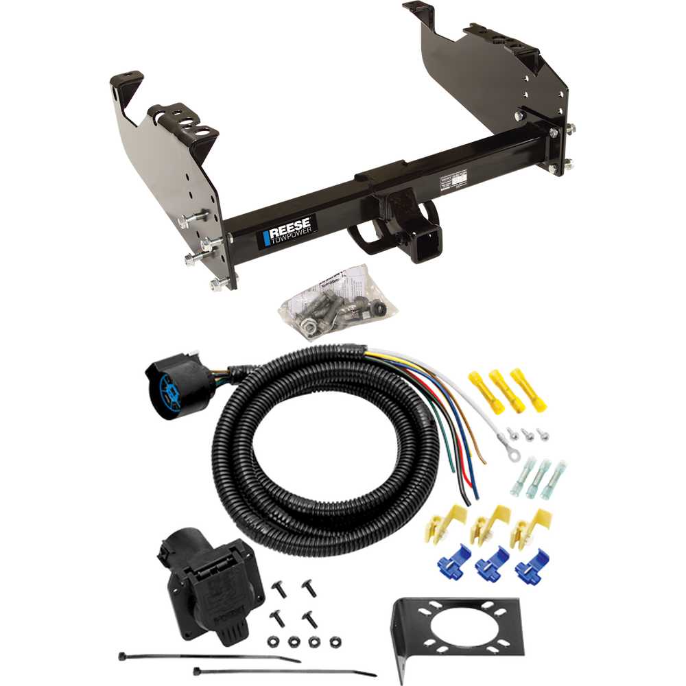 Fits 1988-2000 GMC K2500 Trailer Hitch Tow PKG w/ 7-Way RV Wiring (For w/34" Wide Frames Models) By Reese Towpower