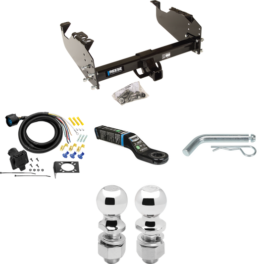 Fits 1963-1965 GMC 2500 Series Trailer Hitch Tow PKG w/ 7-Way RV Wiring + 2" & 2-5/16" Ball + Drop Mount By Reese Towpower