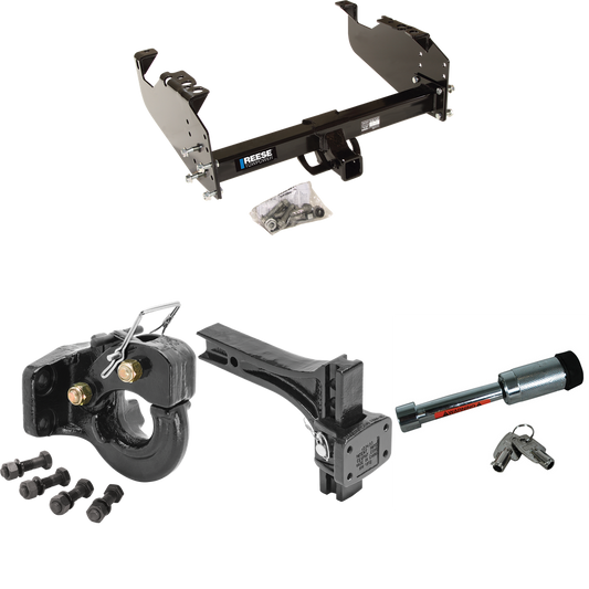 Fits 1967-1978 GMC C25 Trailer Hitch Tow PKG w/ Adjustable Pintle Hook Mounting Plate + 10K Pintle Hook + Hitch Lock By Reese Towpower