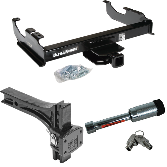 Fits 1963-1966 GMC 3500 Trailer Hitch Tow PKG w/ Adjustable Pintle Hook Mounting Plate + Hitch Lock By Draw-Tite