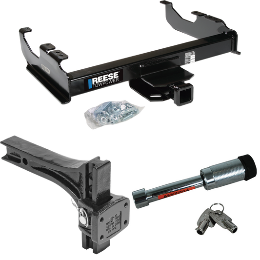 Fits 1979-1984 GMC C1500 Trailer Hitch Tow PKG w/ Adjustable Pintle Hook Mounting Plate + Hitch Lock By Reese Towpower