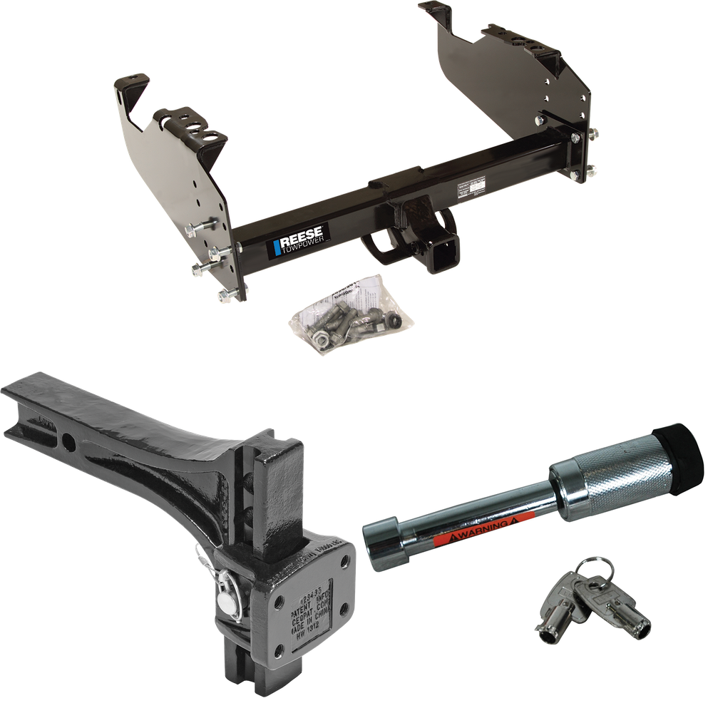 Fits 1967-1978 GMC C35 Trailer Hitch Tow PKG w/ Adjustable Pintle Hook Mounting Plate + Hitch Lock By Reese Towpower