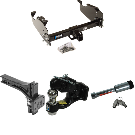 Fits 1963-1984 Chevrolet C30 Trailer Hitch Tow PKG w/ Adjustable Pintle Hook Mounting Plate + Pintle Hook & 1-7/8" Ball Combination + Hitch Lock By Reese Towpower