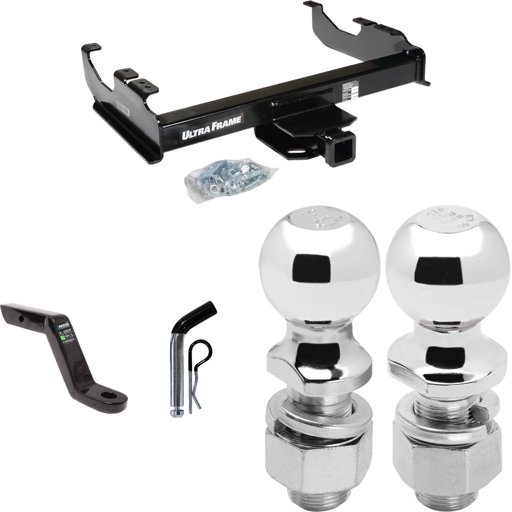 Fits 1979-1984 GMC C3500 Trailer Hitch Tow PKG w/ Ball Mount w/ 6" Drop + Pin/Clip + 2" Ball + 2-5/16" Ball By Draw-Tite