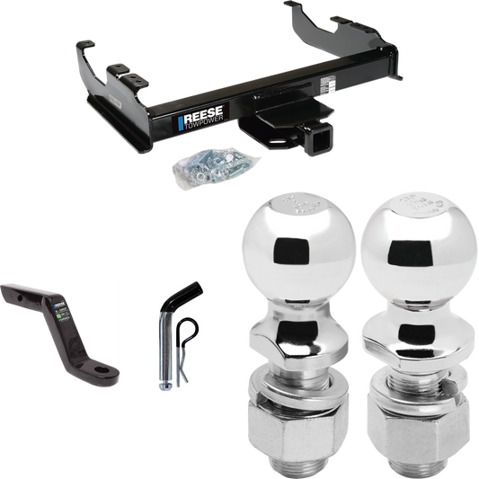 Fits 1973-1974 Chevrolet K30 Trailer Hitch Tow PKG w/ Ball Mount w/ 6" Drop + Pin/Clip + 2" Ball + 2-5/16" Ball By Reese Towpower