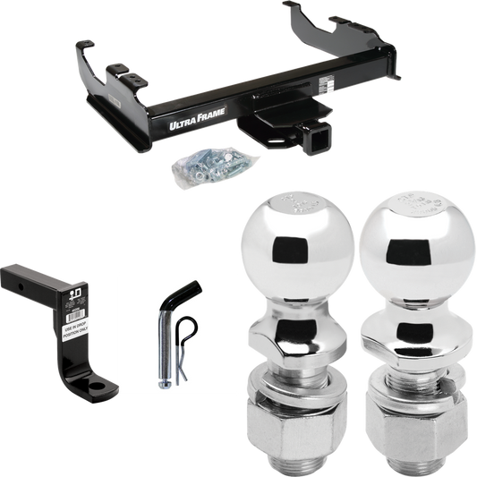 Fits 1985-1986 Chevrolet C10 Trailer Hitch Tow PKG w/ Ball Mount w/ 8" Drop + Pin/Clip + 2" Ball + 2-5/16" Ball (For w/34" Wide Frames Models) By Draw-Tite