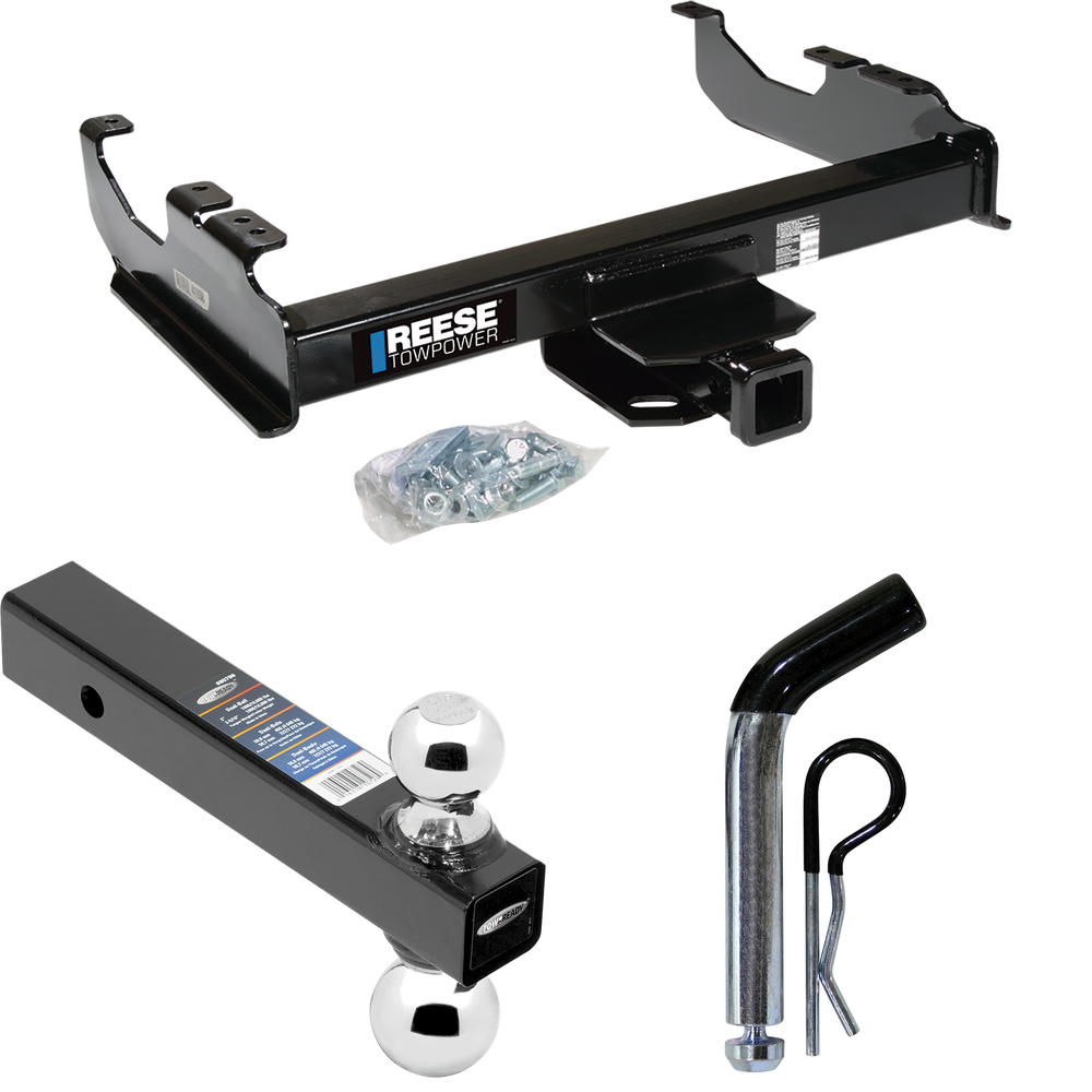 Fits 2007-2019 Chevrolet Silverado 3500 HD Trailer Hitch Tow PKG w/ Dual Ball Ball Mount 2" & 2-5/16" Trailer Balls + Pin/Clip (For Cab & Chassis, w/34" Wide Frames Models) By Reese Towpower