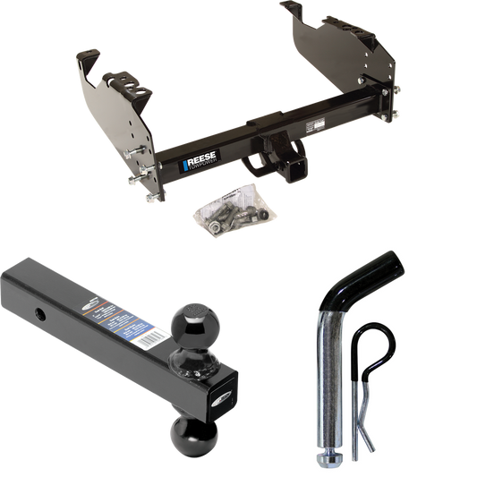 Fits 1985-1986 GMC K1500 Trailer Hitch Tow PKG w/ Dual Ball Ball Mount 2" & 2-5/16" Trailer Balls + Pin/Clip (For w/34" Wide Frames Models) By Reese Towpower