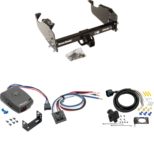 Fits 1979-1984 GMC K2500 Trailer Hitch Tow PKG w/ Pro Series Pilot Brake Control + Generic BC Wiring Adapter + 7-Way RV Wiring By Draw-Tite