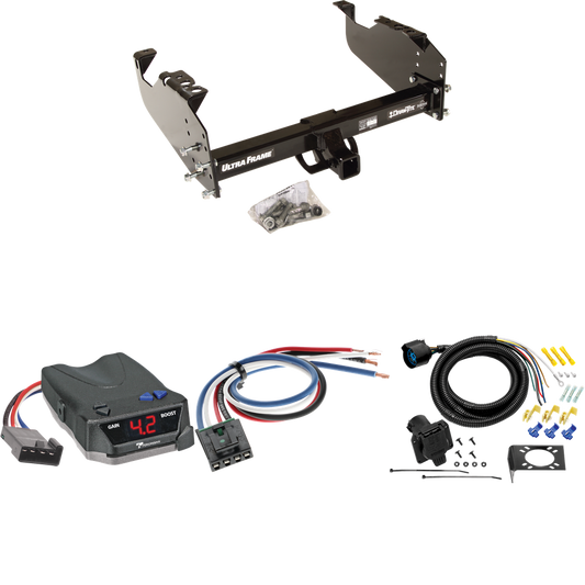 Fits 1999-2009 Chevrolet C6500 Kodiak Trailer Hitch Tow PKG w/ Tekonsha BRAKE-EVN Brake Control + Generic BC Wiring Adapter + 7-Way RV Wiring (For Cab & Chassis, w/34" Wide Frames Models) By Draw-Tite