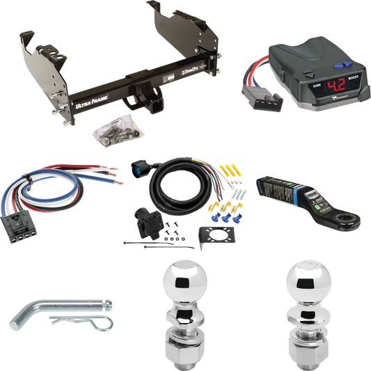 Se adapta al paquete de enganche de remolque GMC C15/C1500 1967-1974 con control de freno Tekonsha BRAKE-EVN + adaptador de cableado BC genérico + cableado RV de 7 vías + soporte de bola y caída de 2" y 2-5/16" de Draw-Tite