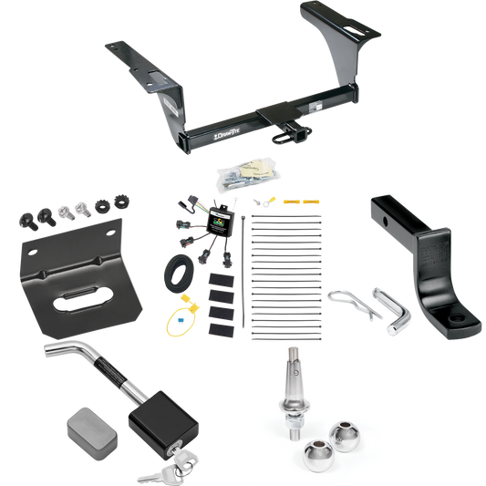 Fits 2010-2014 Subaru Legacy Trailer Hitch Tow PKG w/ 4-Flat Zero Contact "No Splice" Wiring Harness + Draw-Bar + Interchangeable 1-7/8" & 2" Balls + Wiring Bracket + Hitch Lock (For Sedan Models) By Draw-Tite