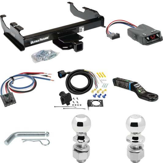 Fits 1963-1984 Chevrolet K10 Trailer Hitch Tow PKG w/ Tekonsha Brakeman IV Brake Control + Generic BC Wiring Adapter + 7-Way RV Wiring + 2" & 2-5/16" Ball & Drop Mount By Draw-Tite