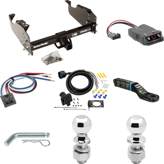 Fits 1979-1984 GMC K3500 Trailer Hitch Tow PKG w/ Tekonsha Brakeman IV Brake Control + Generic BC Wiring Adapter + 7-Way RV Wiring + 2" & 2-5/16" Ball & Drop Mount By Draw-Tite