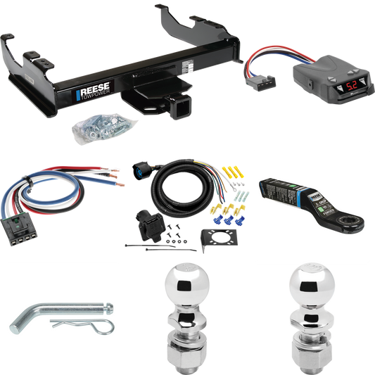 Fits 1979-1984 GMC C2500 Trailer Hitch Tow PKG w/ Tekonsha Brakeman IV Brake Control + Generic BC Wiring Adapter + 7-Way RV Wiring + 2" & 2-5/16" Ball & Drop Mount By Reese Towpower