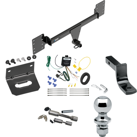 Fits 2012-2023 Tesla S Trailer Hitch Tow PKG w/ 4-Flat Wiring Harness + Draw-Bar + 1-7/8" Ball + Wiring Bracket + Dual Hitch & Coupler Locks By Reese Towpower