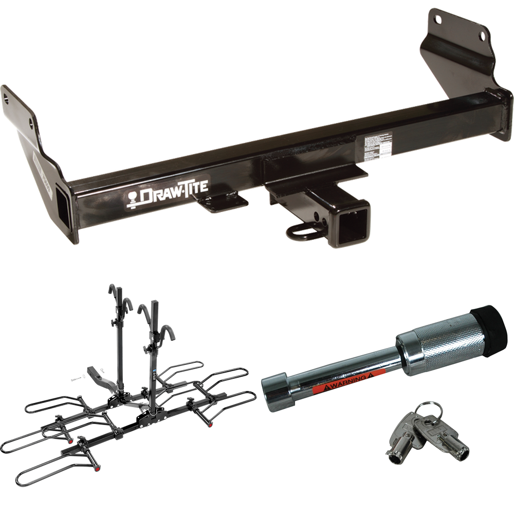 Se adapta al paquete de enganche de remolque Jeep Grand Cherokee WK 2022-2023 con portaequipajes estilo plataforma para 4 bicicletas + bloqueo de enganche de Draw-Tite