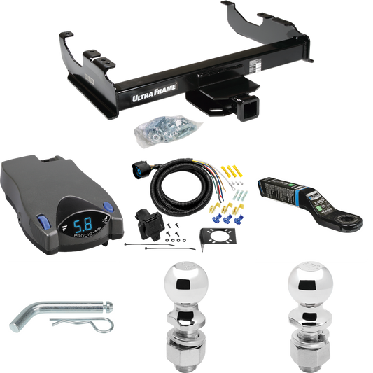 Fits 1985-2000 GMC C3500 Trailer Hitch Tow PKG w/ Tekonsha Prodigy P2 Brake Control + 7-Way RV Wiring + 2" & 2-5/16" Ball & Drop Mount (For w/34" Wide Frames Models) By Draw-Tite