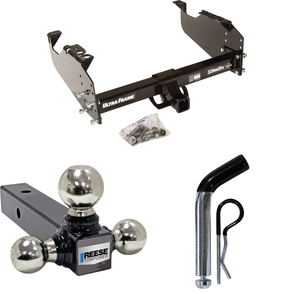 Se adapta al paquete de remolque de enganche de remolque GMC C25 1967-1978 con soporte de bola triple de bolas de remolque de 1-7/8" y 2" y 2-5/16" + pasador/clip de Draw-Tite