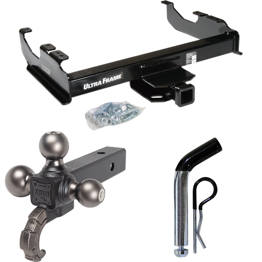 Fits 1973-1974 Chevrolet K30 Trailer Hitch Tow PKG w/ Triple Ball Ball Mount 1-7/8" & 2" & 2-5/16" Trailer Balls w/ Tow Hook + Pin/Clip By Draw-Tite