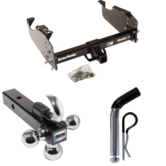 Fits 1963-1984 Chevrolet C30 Trailer Hitch Tow PKG w/ Triple Ball Ball Mount 1-7/8" & 2" & 2-5/16" Trailer Balls w/ Tow Hook + Pin/Clip By Draw-Tite